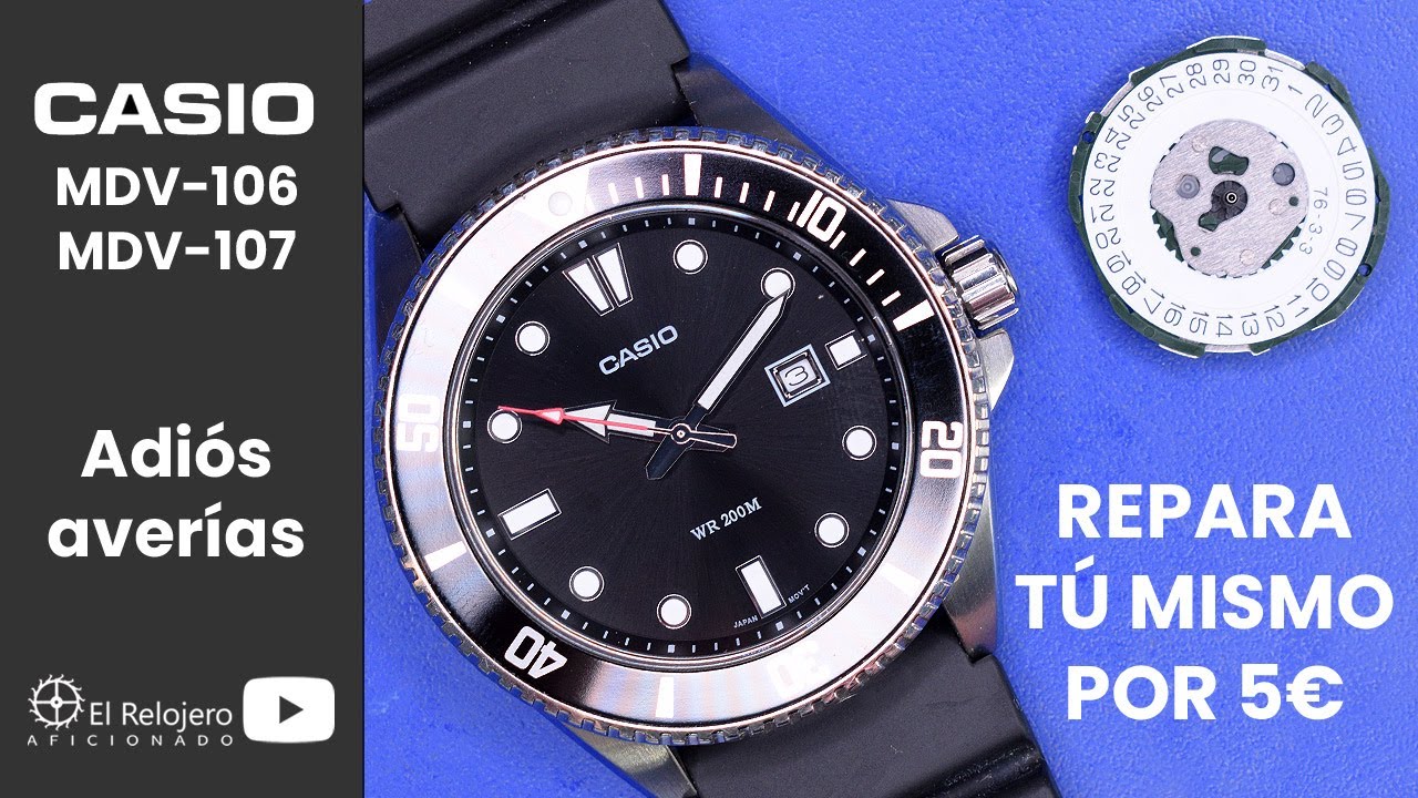 Como reparar CASIO MDV-106 o MDV-107. Substituir Miyota 2115
