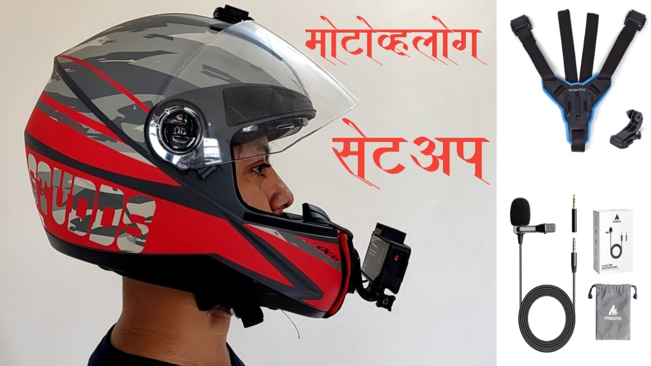 Motovlog Helmet Setup l Action Pro l Maono AU-400