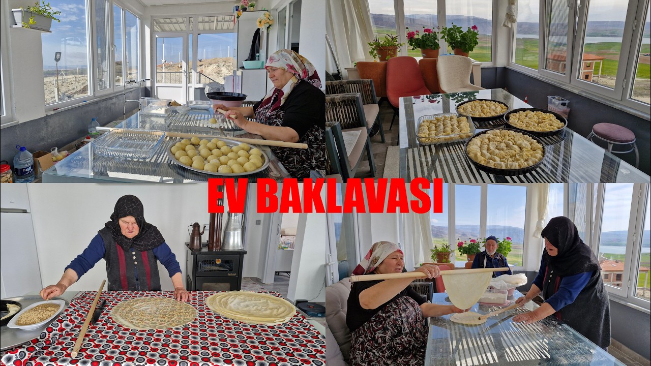 EV BAKLAVASI NASIL YAPILIR BAYRAMA HAZIRLIK HATİCE HANIM ANNESİYLE BAKLAVA AÇIYOR USTASINDAN
