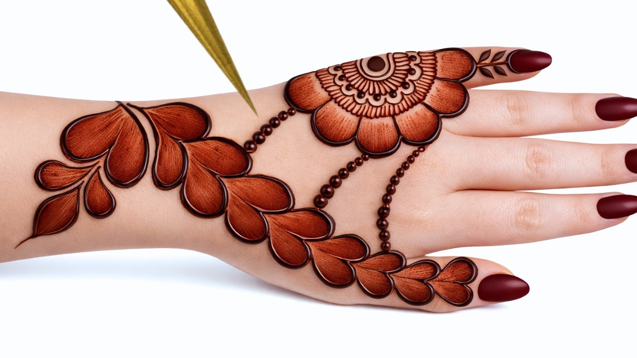 Very Easy Very Simple Beautiful Stylish Mehndi Design||#Mehndi Design For Front Hand Easy Style