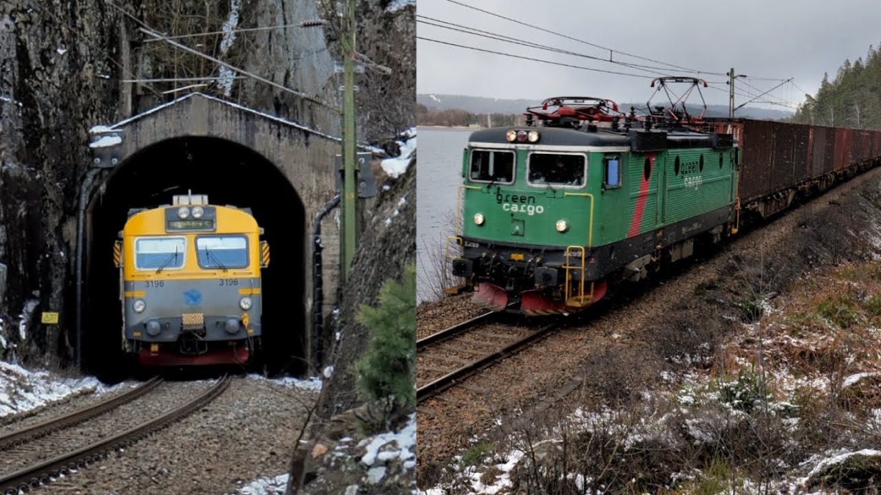 Tåg Längs Landvettersjön - Fem tunnlar på 3km - 4k60