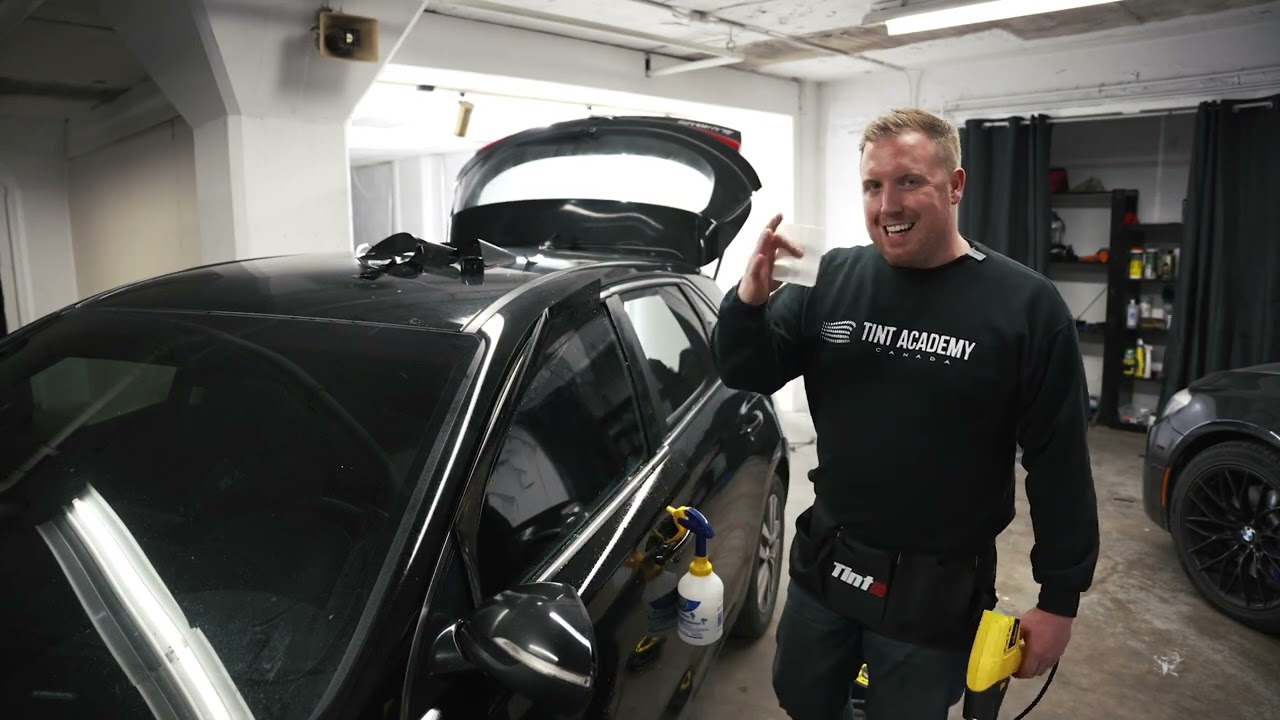 How to window tint: bottom load method of tint installation, by Tint Academy Canada