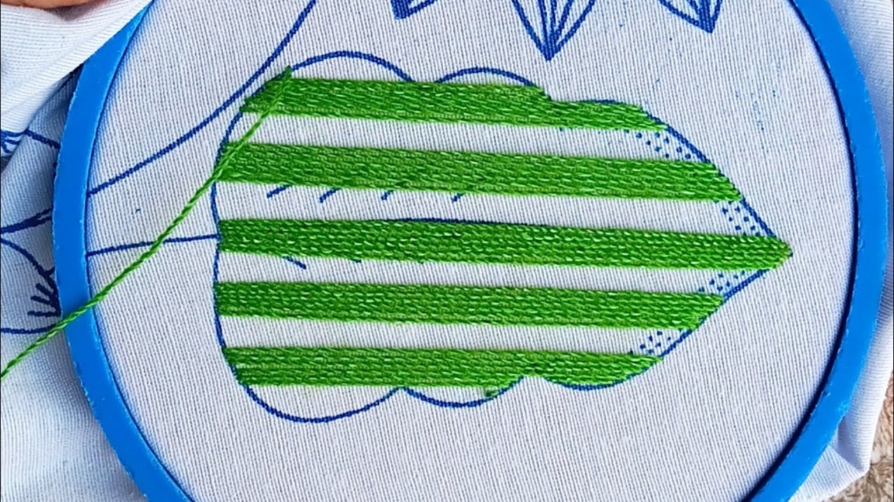 Puntada fantas&iacute;a para hoja#48🌿 Super f&aacute;cil ideal para variedad de dise&ntilde;os entre flores,frutas,etc.