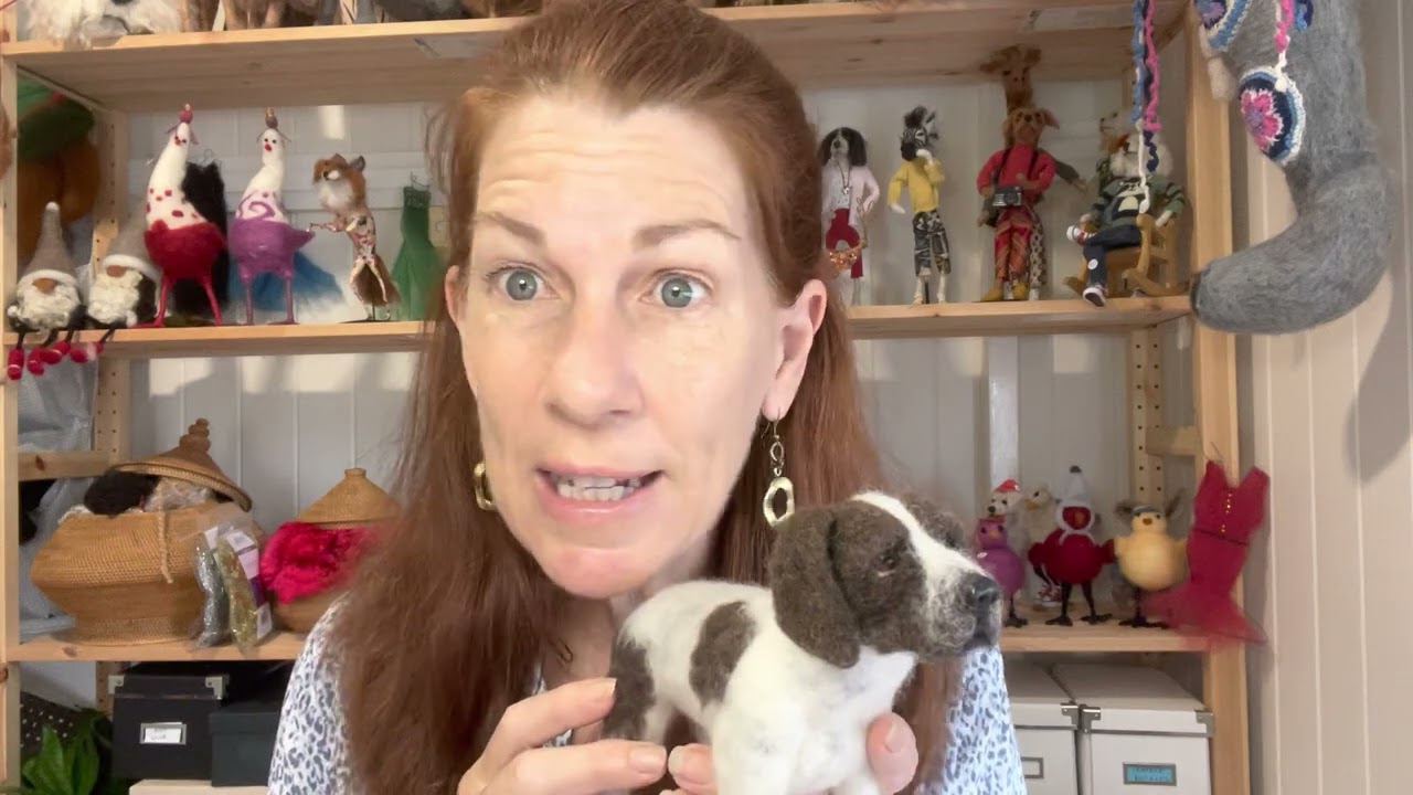 Custom made needle felting dogs