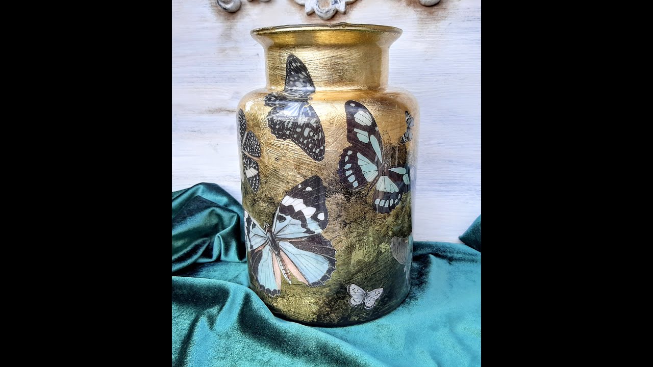 Anleitung Decoupage hinter Glas 