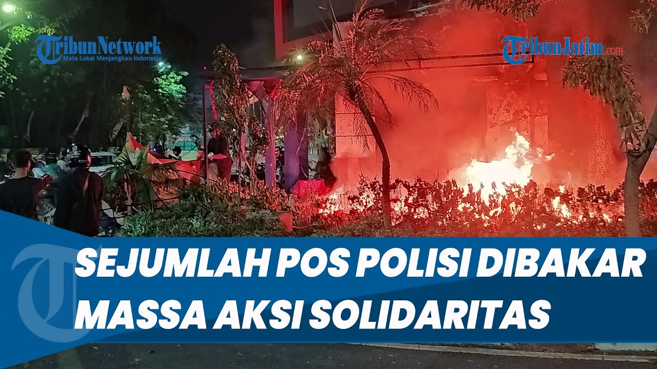 Demo di Surabaya Berlanjut Sampai Malam, Pos Polisi di Taman Bungkul dan Depan KBS Terbakar