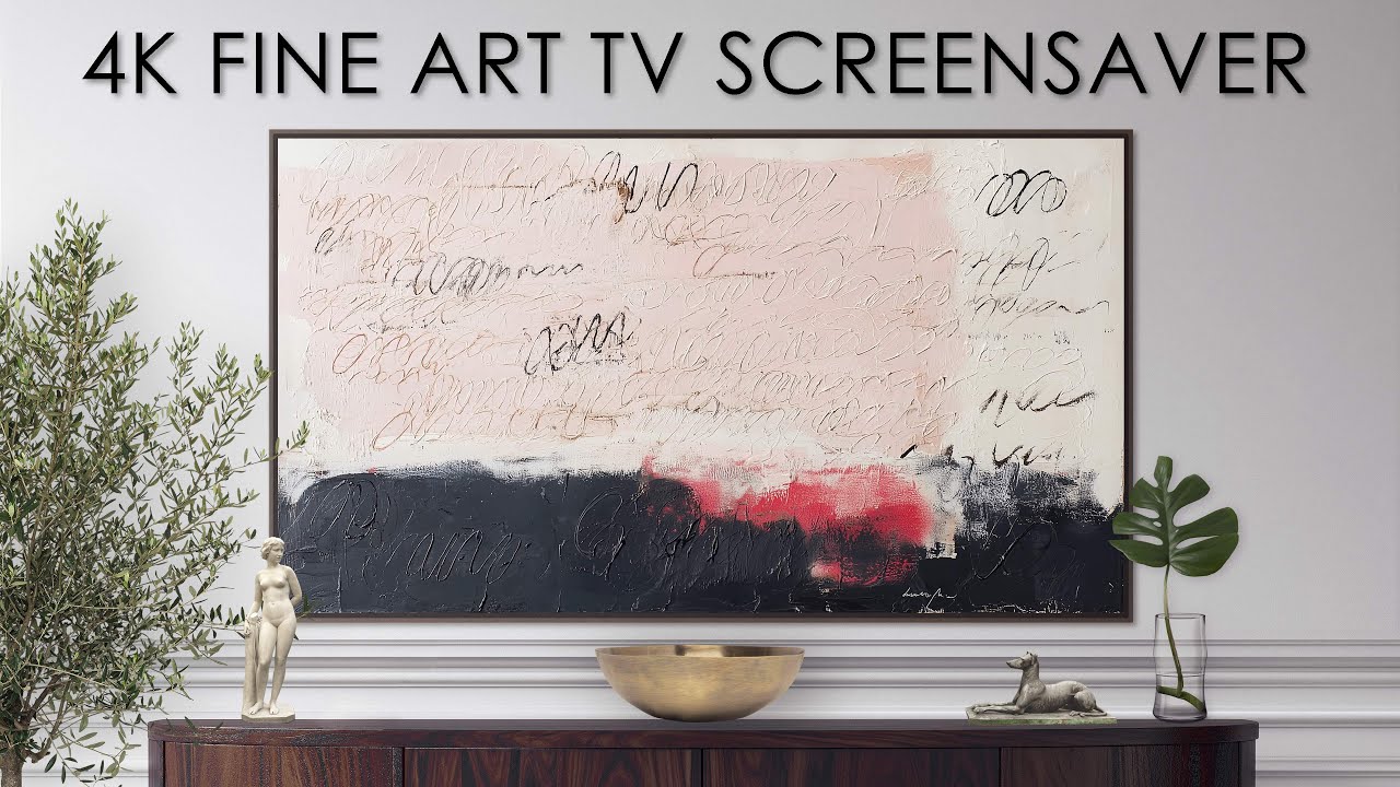 Modern TV Art Screensaver | Black & Red Abstract TV Background | 4K Fine Art for your TV