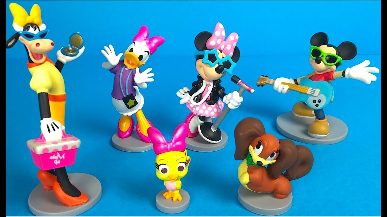 Disney Minnie Rock Star Figurine Playset Mickey Mouse Daisy Fifi Figaro Disney Elsa
