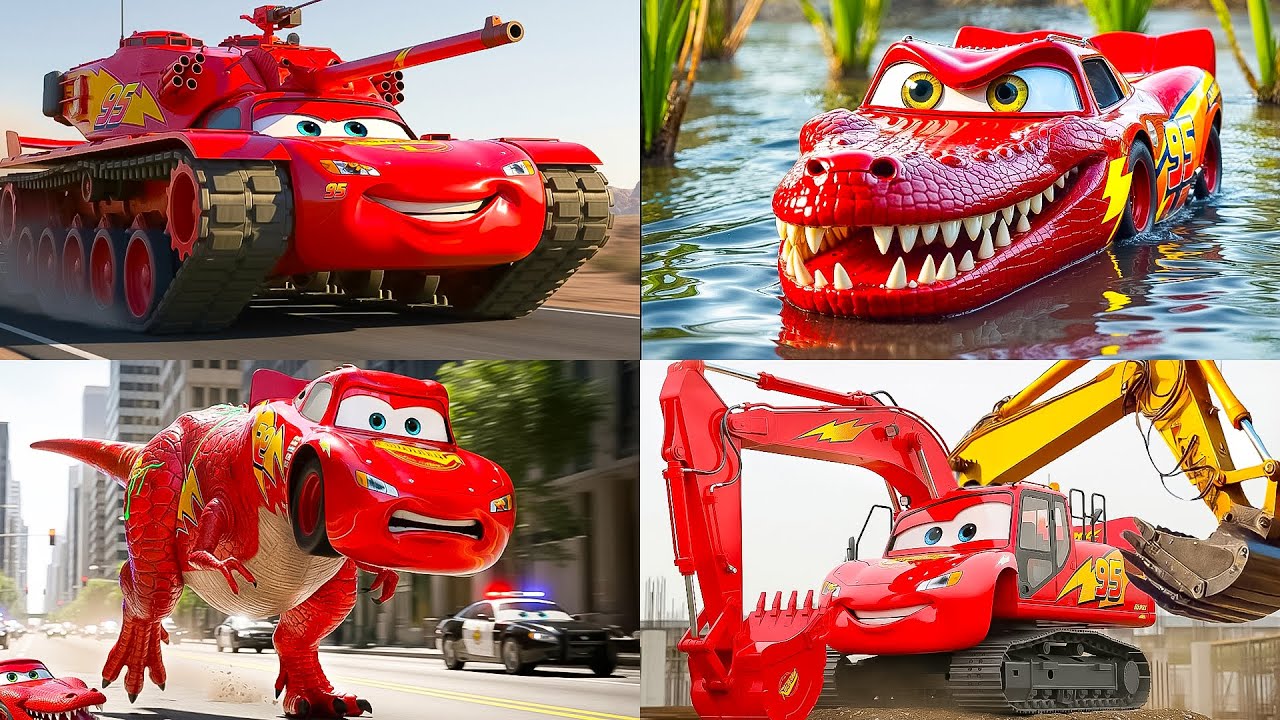 Heavy Tank McQueen&rsquo;s x T-Rex McQueen Escapes the Military Base  🚨 Disney Pixar | Coffin Dance