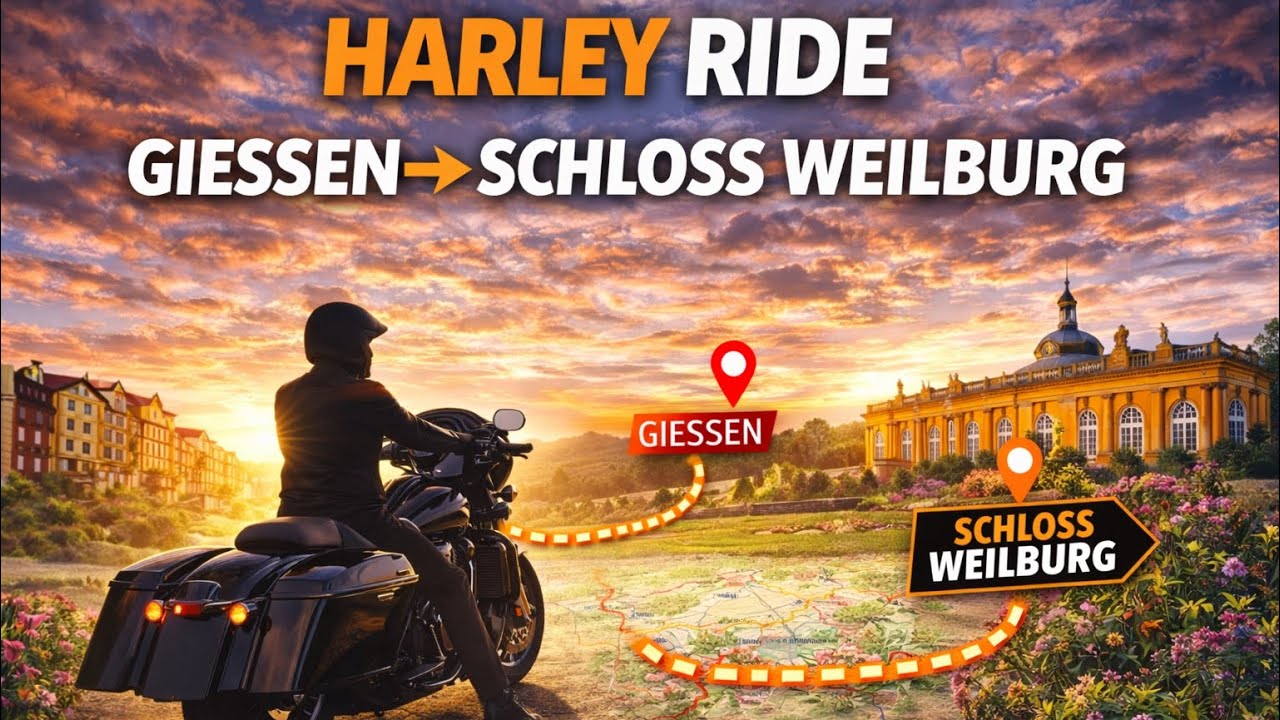 Mit der Harley von Gießen zum Schloss Weilburg    #harleydavidson #streetglide #Motorradtour #reels 