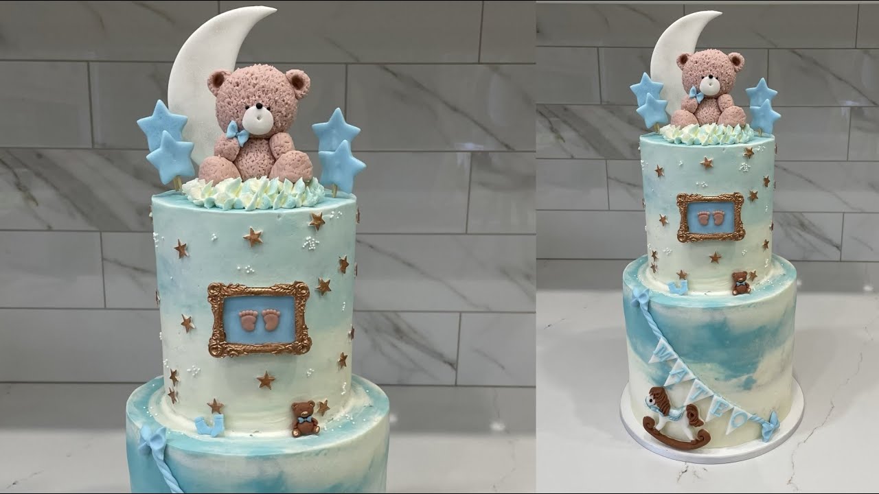 Baby shower cake | Cake decorating tutorials | Sugarella Sweets