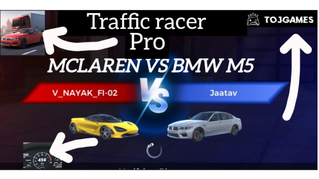 MCLAREN VS BMW M5 racing traffic racer pro game #viral_video #mclaren #vs #bmw