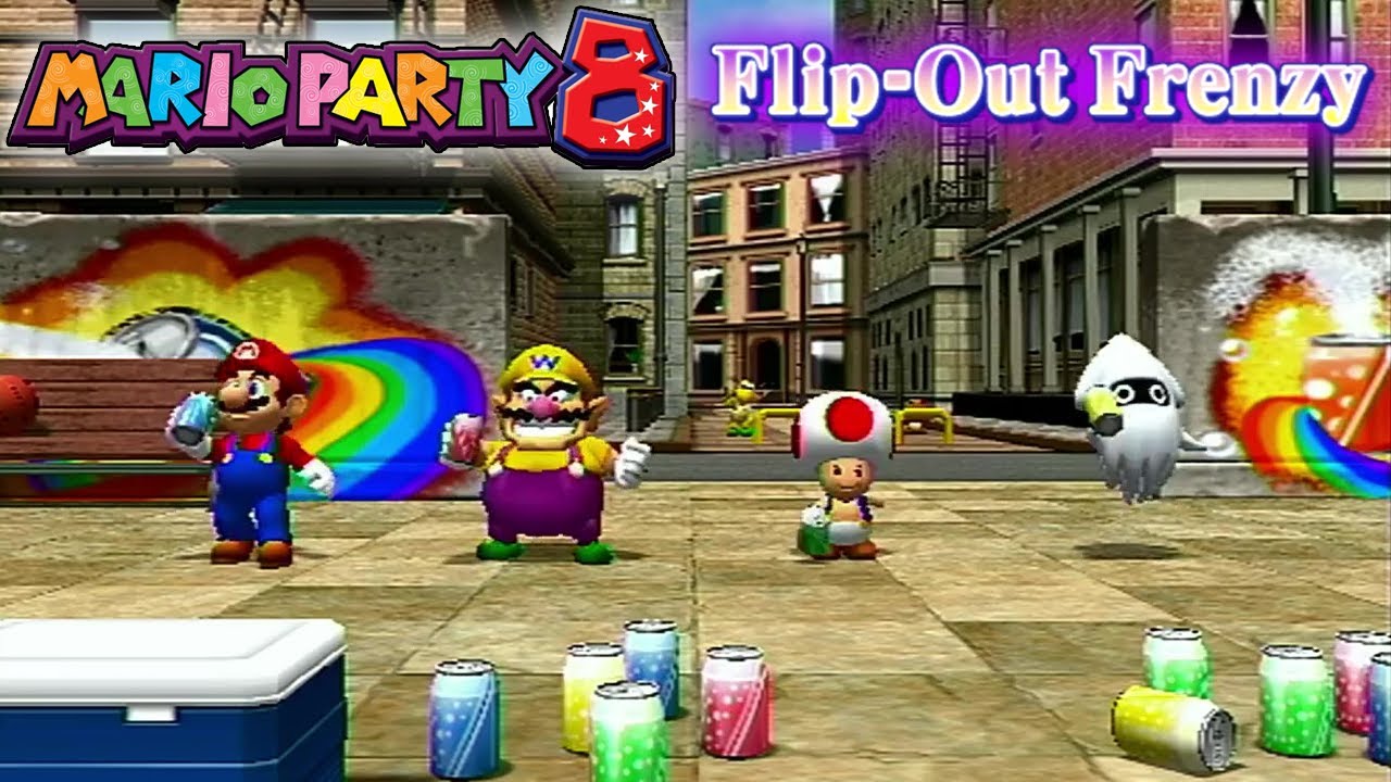 Mario Party 8 - Flipout Frenzy - Mario VS Wario VS Toad VS Blooper | [LSF]Chaz