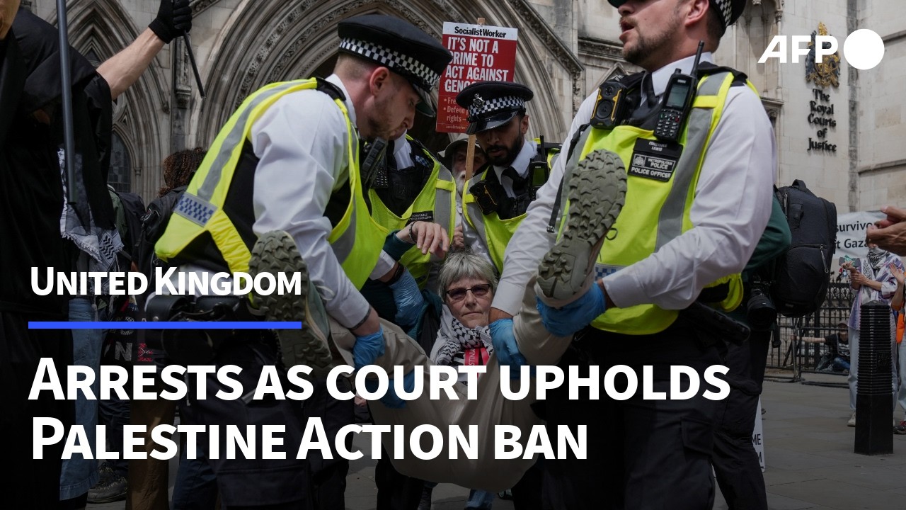 UK police make arrests as court upholds government ban on Palestine Action | AFP