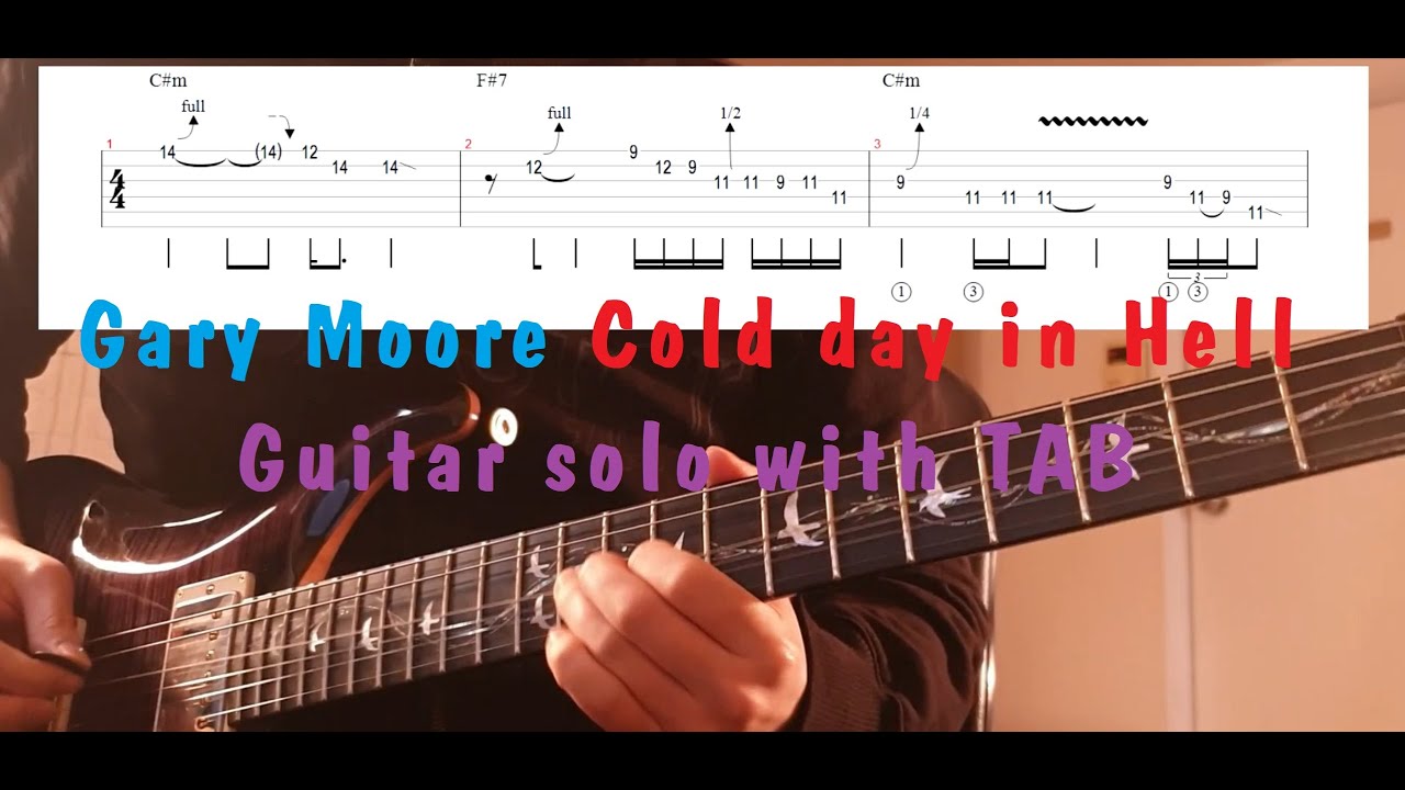 Gary Moore - cold day in hell (Guitar solo with Tab) // Original tempo, Slow tempo 게리무어