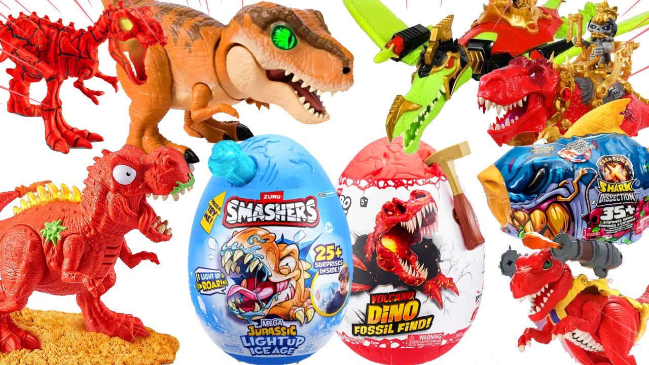 To&agrave;n Bộ Trứng Khủng Long Kho B&aacute;u Khủng Long Bất Ngờ Nhiều C&aacute;ch Chơi Từ Zuru Smashers T-rex