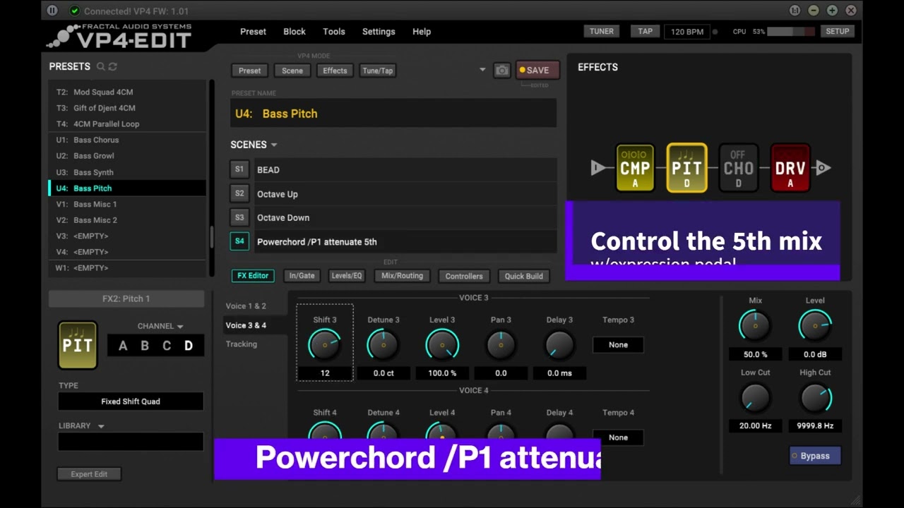 Fractal Audio VP4 Bass Presets Demo