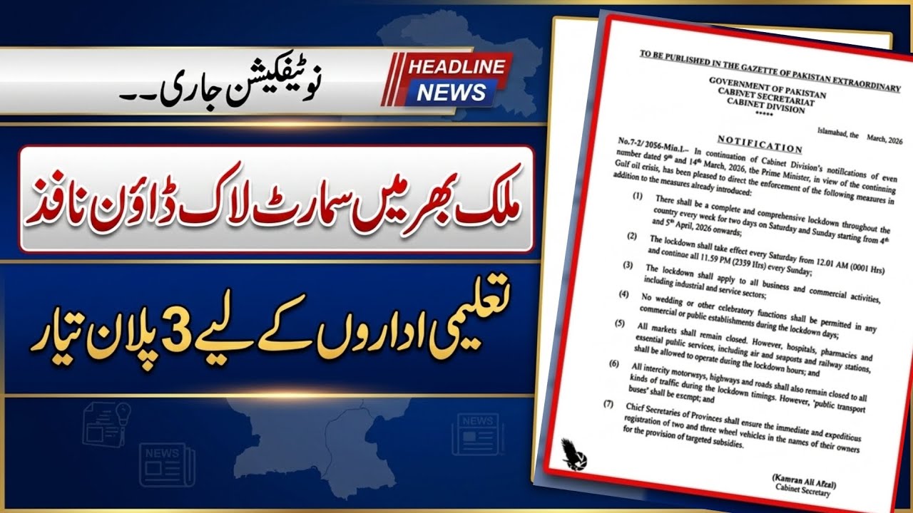 Smart Lockdown In Pakistan |Smart Lockdown News Today |School Holidays In Punjab Today News