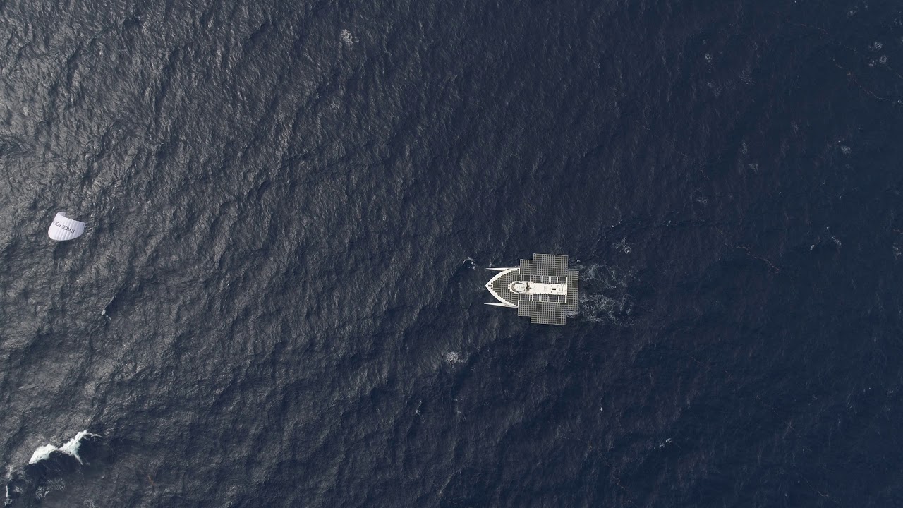 Skysails Yacht towing kite on Race-for-Water in Guadeloupe