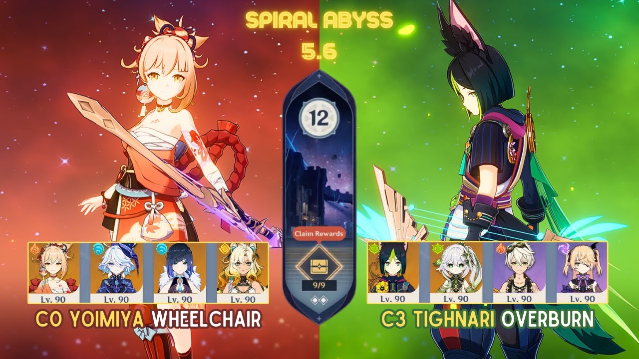 C0 Yoimiya Wheelchair & C3 Tighnari Overburn!| Spiral Abyss 5.6 | Genshin Impact