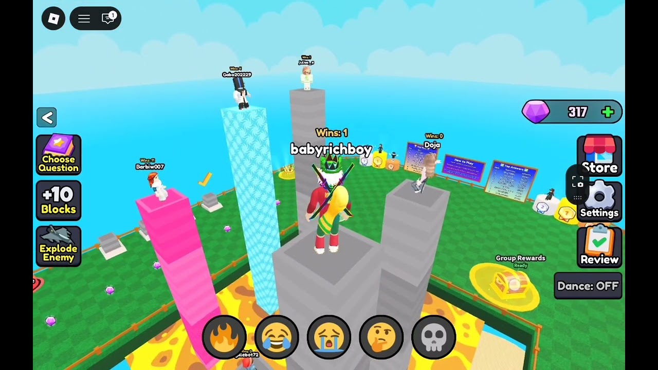 Let's see who wins me or my friend in roblox game Math Tower