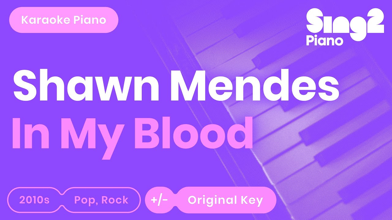 Shawn Mendes - In My Blood (Piano Karaoke)