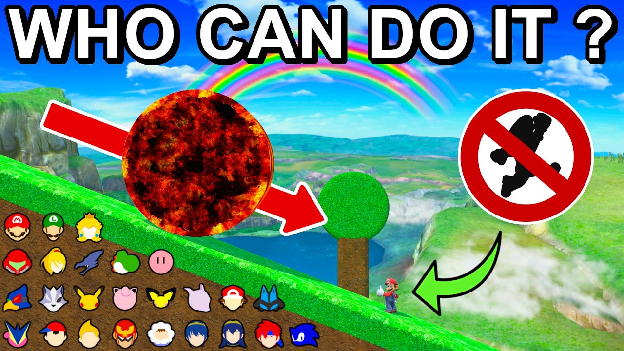Who Can Dodge The Rolling Lava Ball WITHOUT Jumping ? - Super Smash Bros. Ultimate