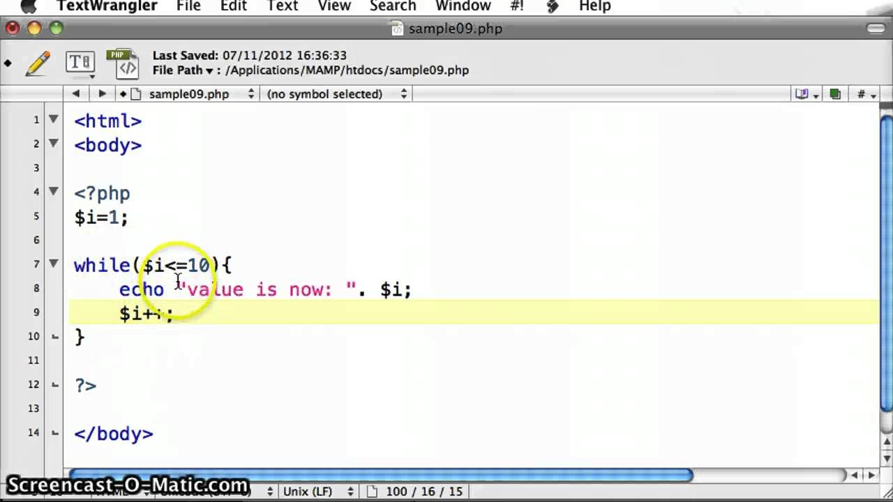 PHP while loop - tutorial 09.2