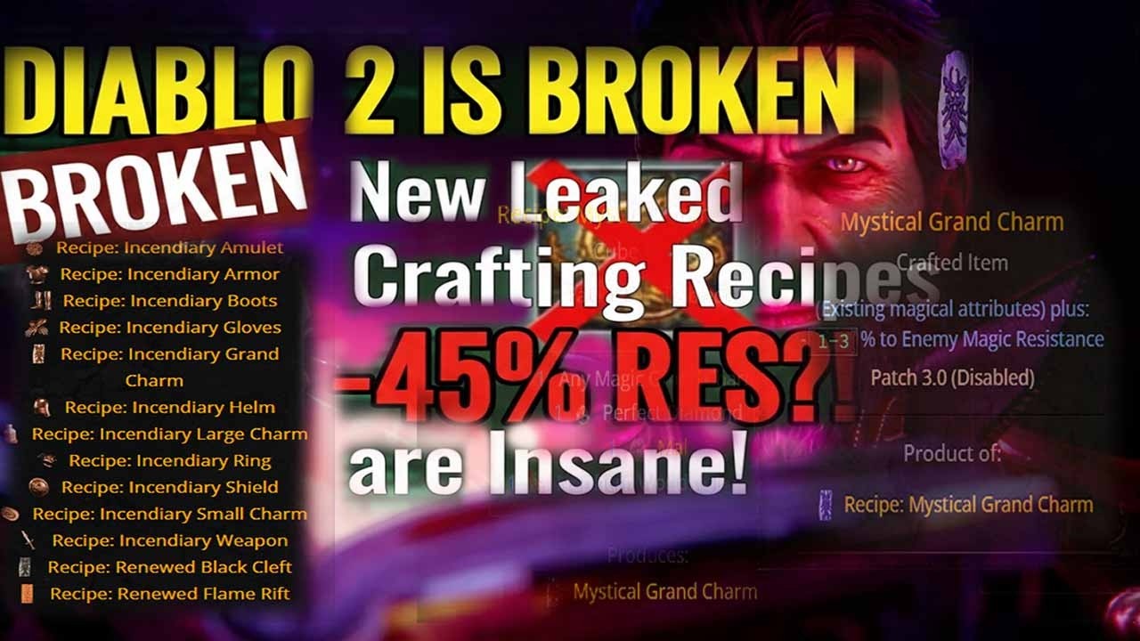DIABLO 2 СЛОМАНА. Новые просочившиеся в сеть рецепты крафта просто безумны!