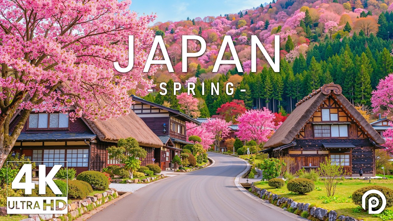 Japan in Spring 4K - Relaxing Music With Beautiful Natural Landscape - 4K Video UHD