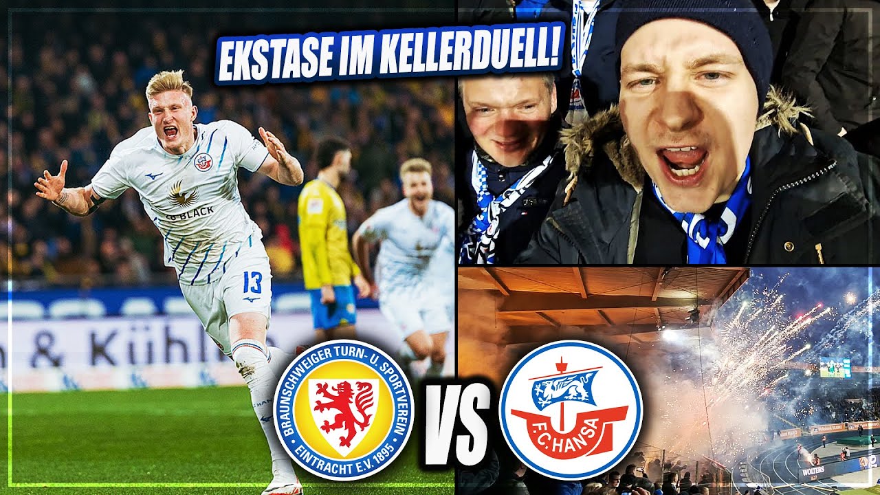 WICHTIGSTER AUSWÄRTSSIEG DER SAISON! 🔥 Braunschweig - Hansa Rostock Stadion Vlog | Pyro & Feuerwerk