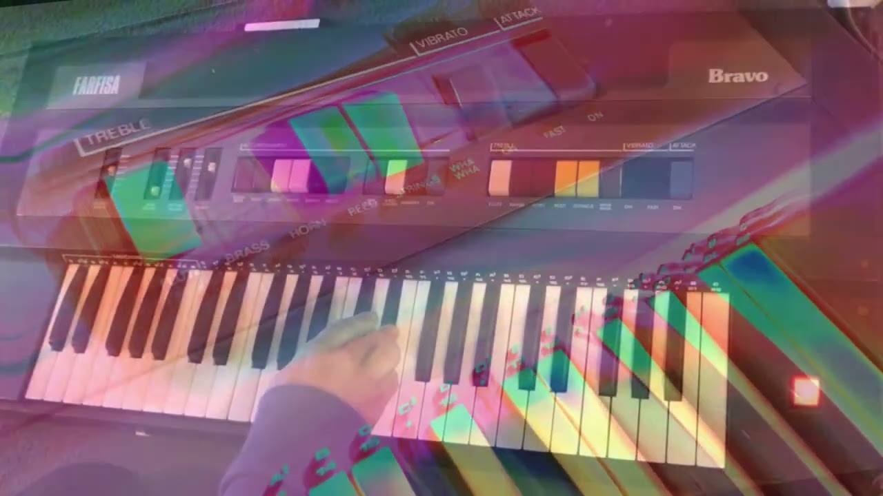 Farfisa Bravo Analog synth keyboard. Strong, then weak, then strong, then funky, and so on...