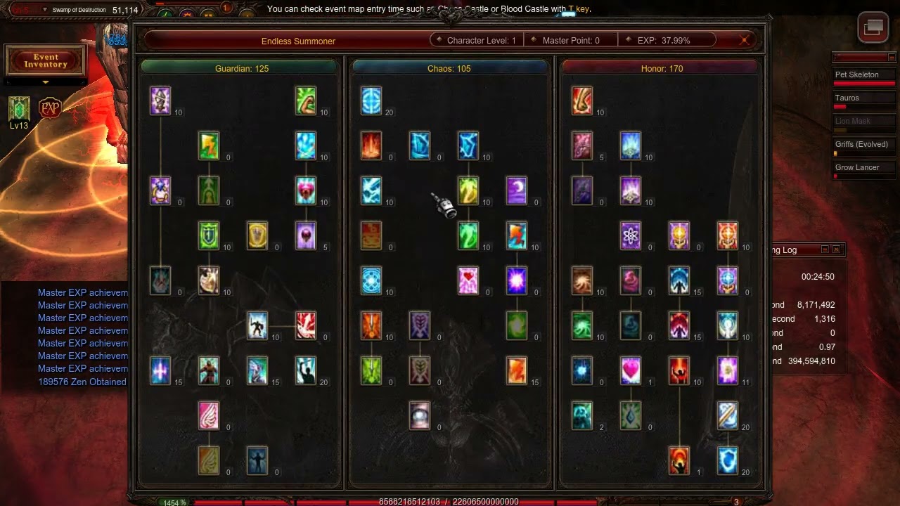 Summoner 1603 Solo Lvl Up in Swamp of Destruction MU Online Alfheim