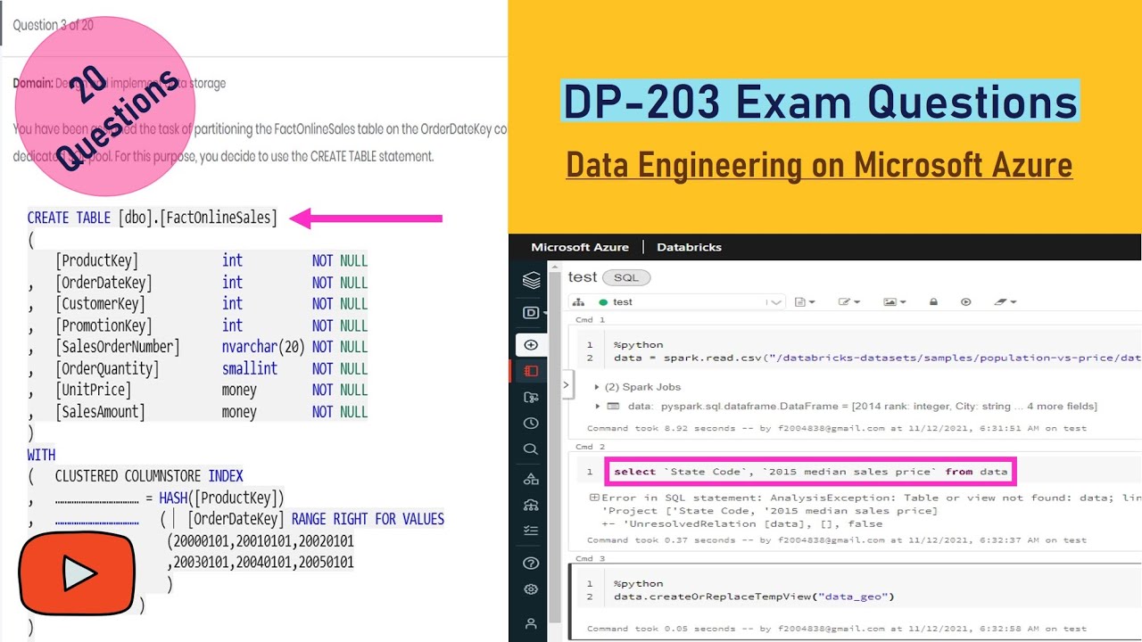 New! DP-203 Exam Questions | Super Detailed Explanations | Data Engineering on Azure | 2021