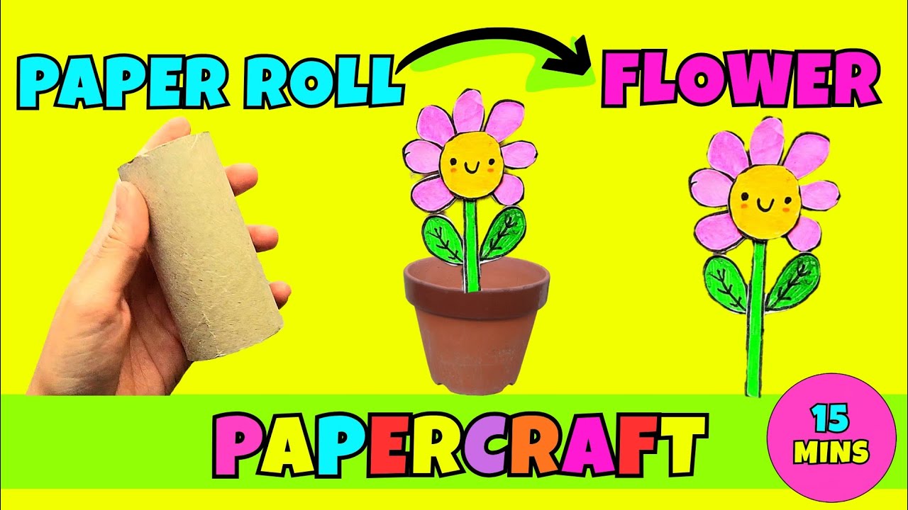 From Paper Roll to Cute Flower 🌸😊