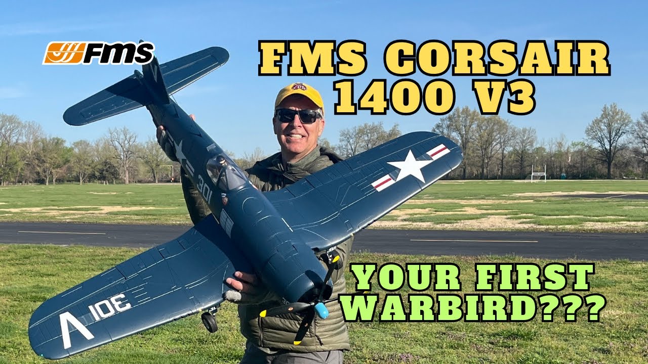 FMS 1400mm F4U Corsair rc plane - Maiden, assembly, modifications and review