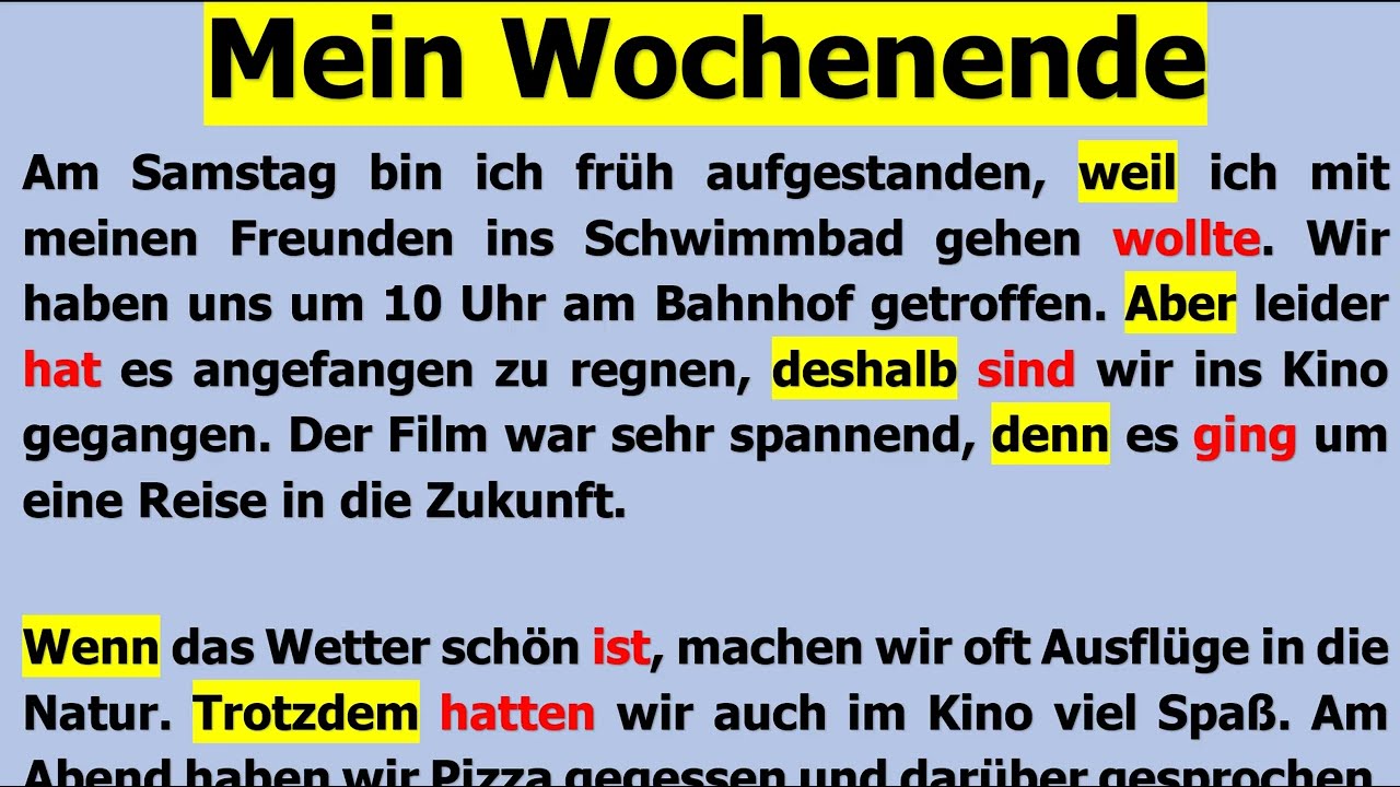 Mein Wochenende - Erz&auml;hlung A2 ##h&ouml;renb1 #h&ouml;rena2 #deutschb1