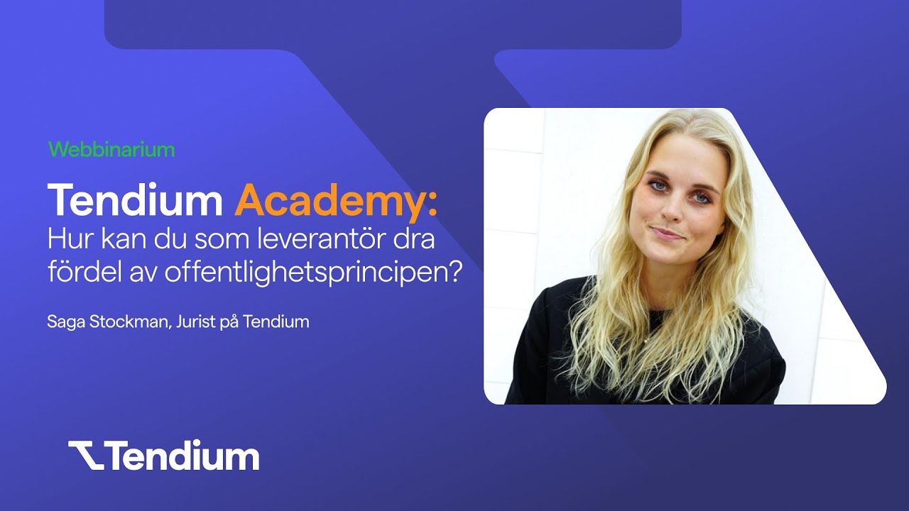 Tendium Academy: Hur kan du som leverantör dra fördel av offentlighetsprincipen?