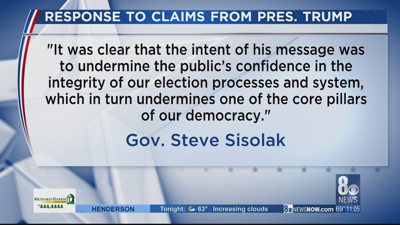 Gov. Steve Sisolak responds to President Trump's election comments