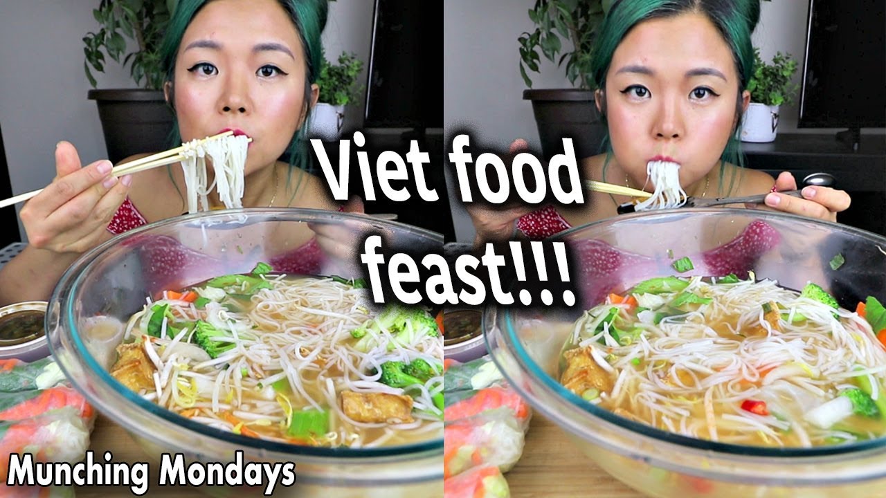 PHO MUKBANG *so satisfying* VEGAN VIETNAMESE FOOD FEAST // Munching Mondays Ep.17