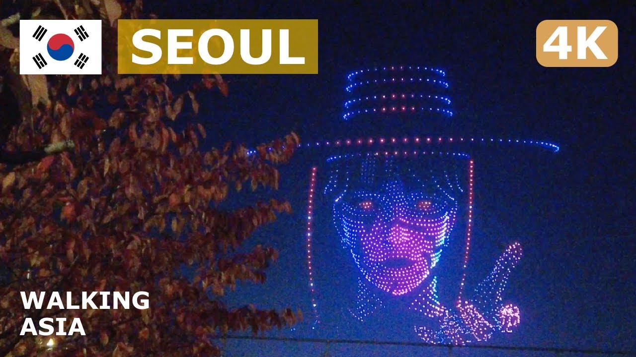 🇰🇷 South Korea, Seoul: Yeouido Hangang Park & Full 2025 Hangang Drone Light Show Autumn Tour - 4K