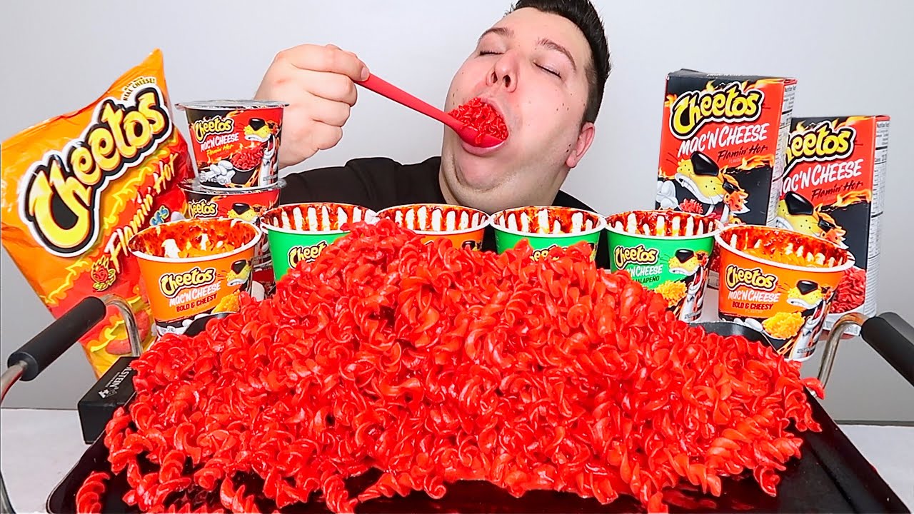 FLAMIN' HOT CHEETOS MAC 'N' CHEESE • Mukbang & Recipe