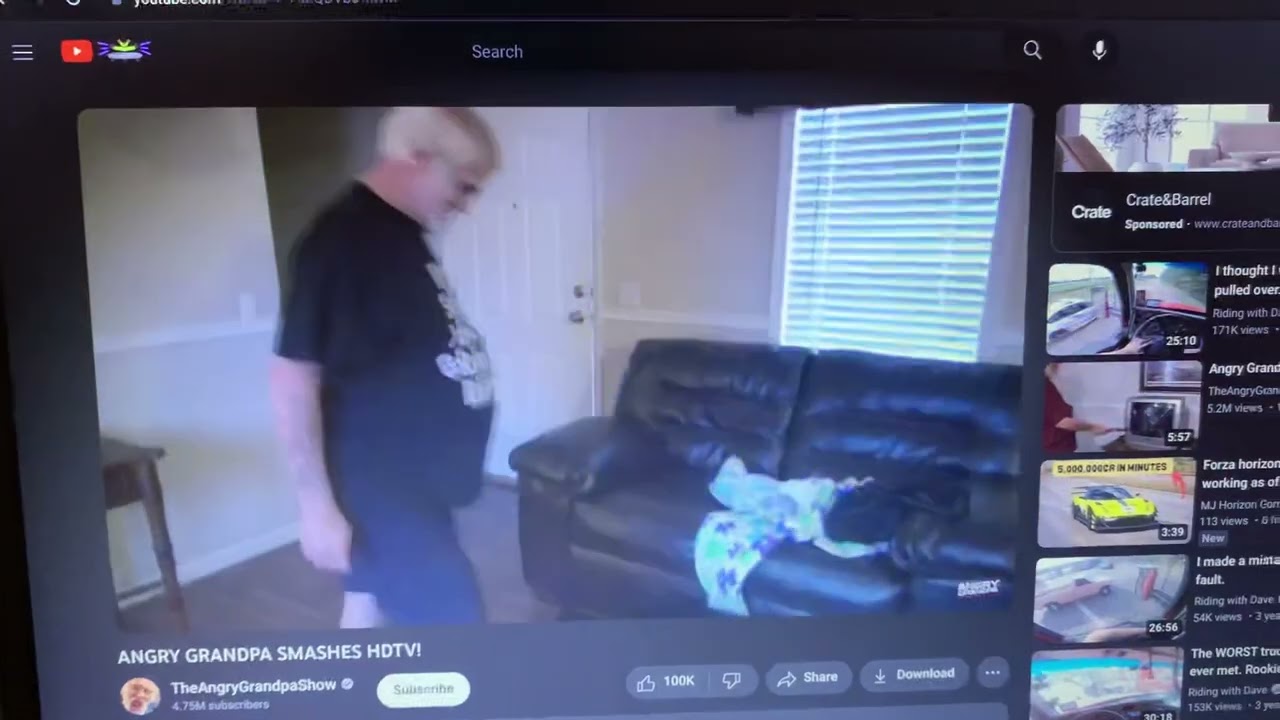 Reacting Angry Grandpa Smashes HDTV!