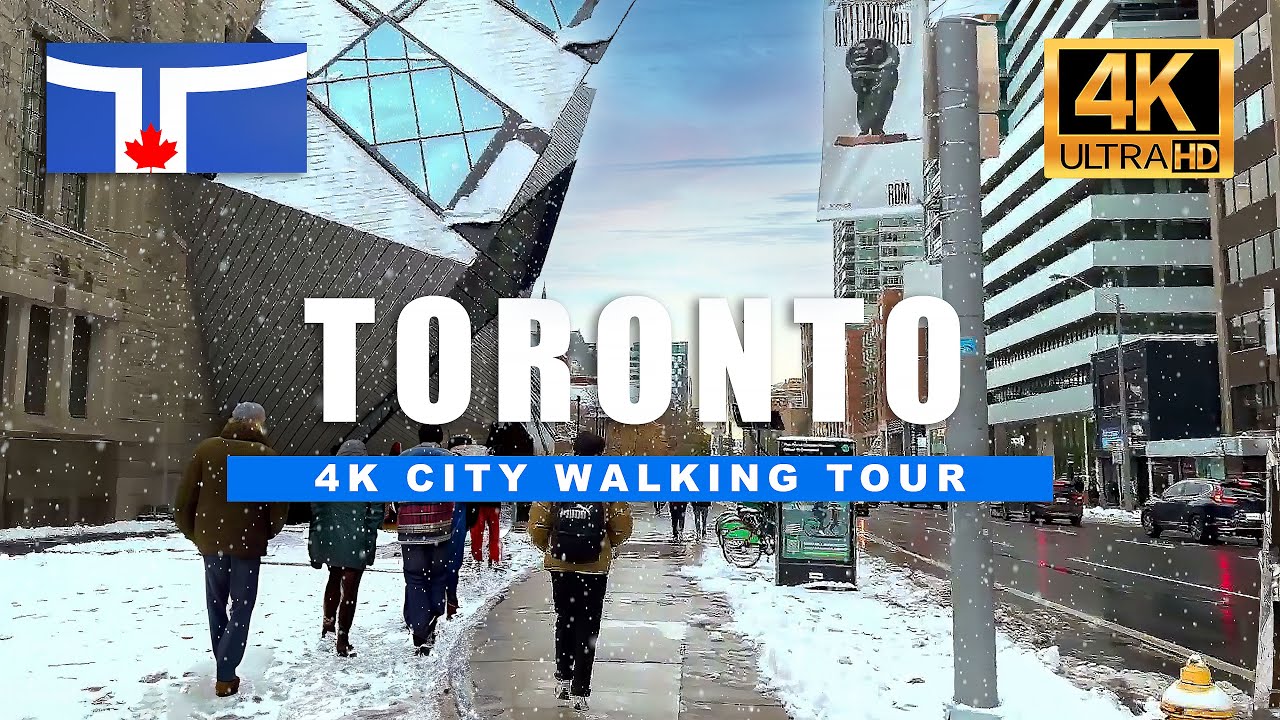 Winter Walk in Toronto, Canada ❄️ Bloor Yorkville UofT Snow Day Night Walk [4K HDR 60fps]