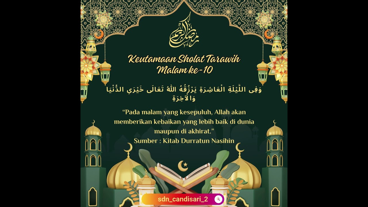 Keutamaan Tarawih Malam Ke-10