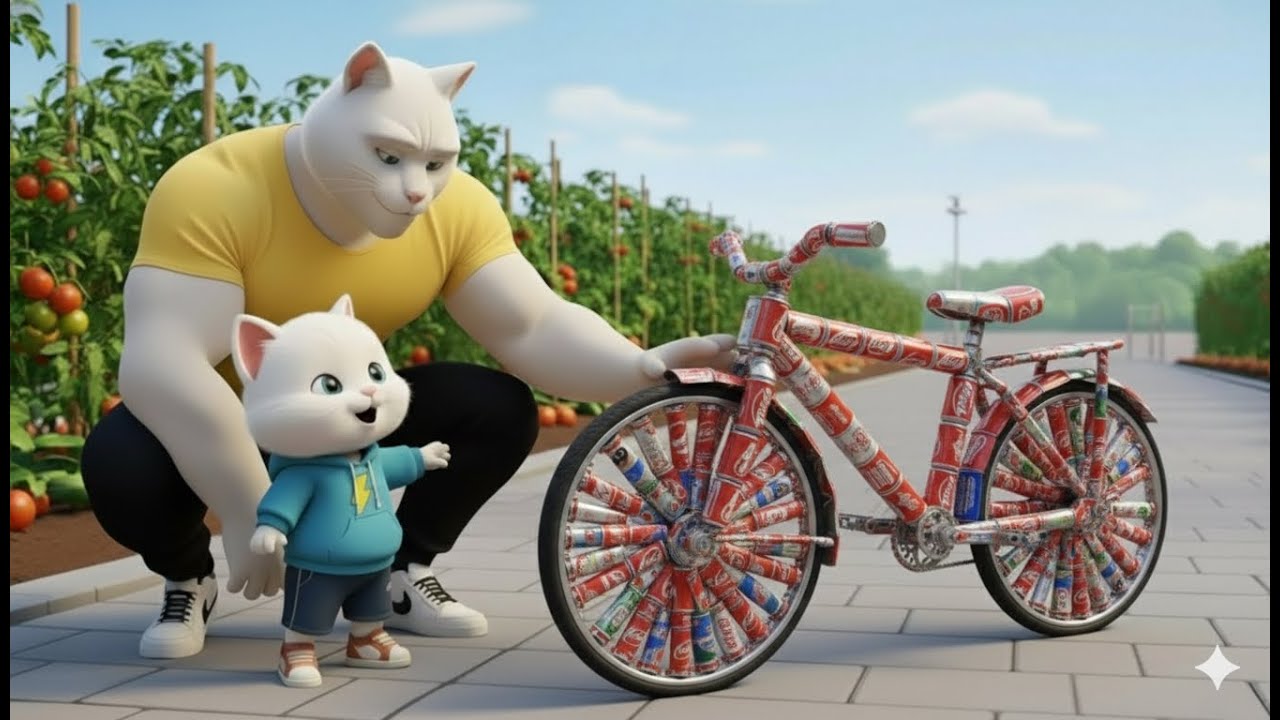 Kitten Was Bullied for a Soda Can Bicycle 🚲😿… PapaCat’s Shocking Water Jet 💦 | Cat Story