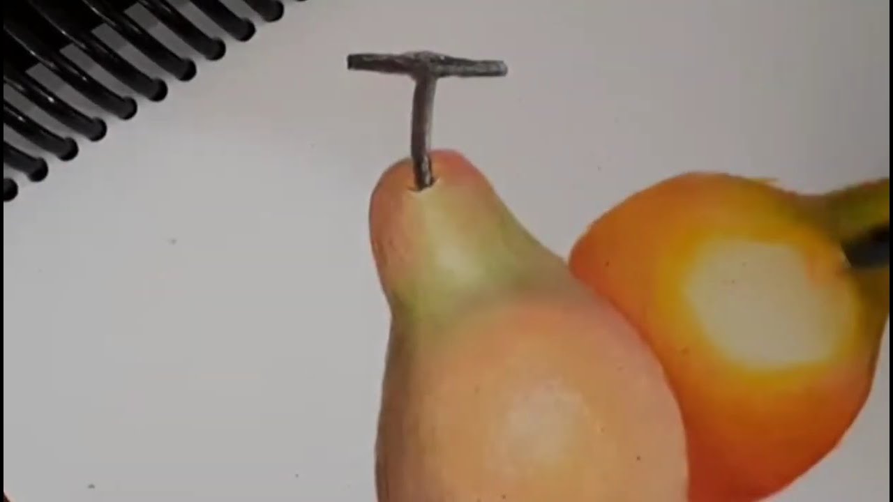 Pintura com lápis de cor PERAS #asmr #satisfyng  #pintura #painting