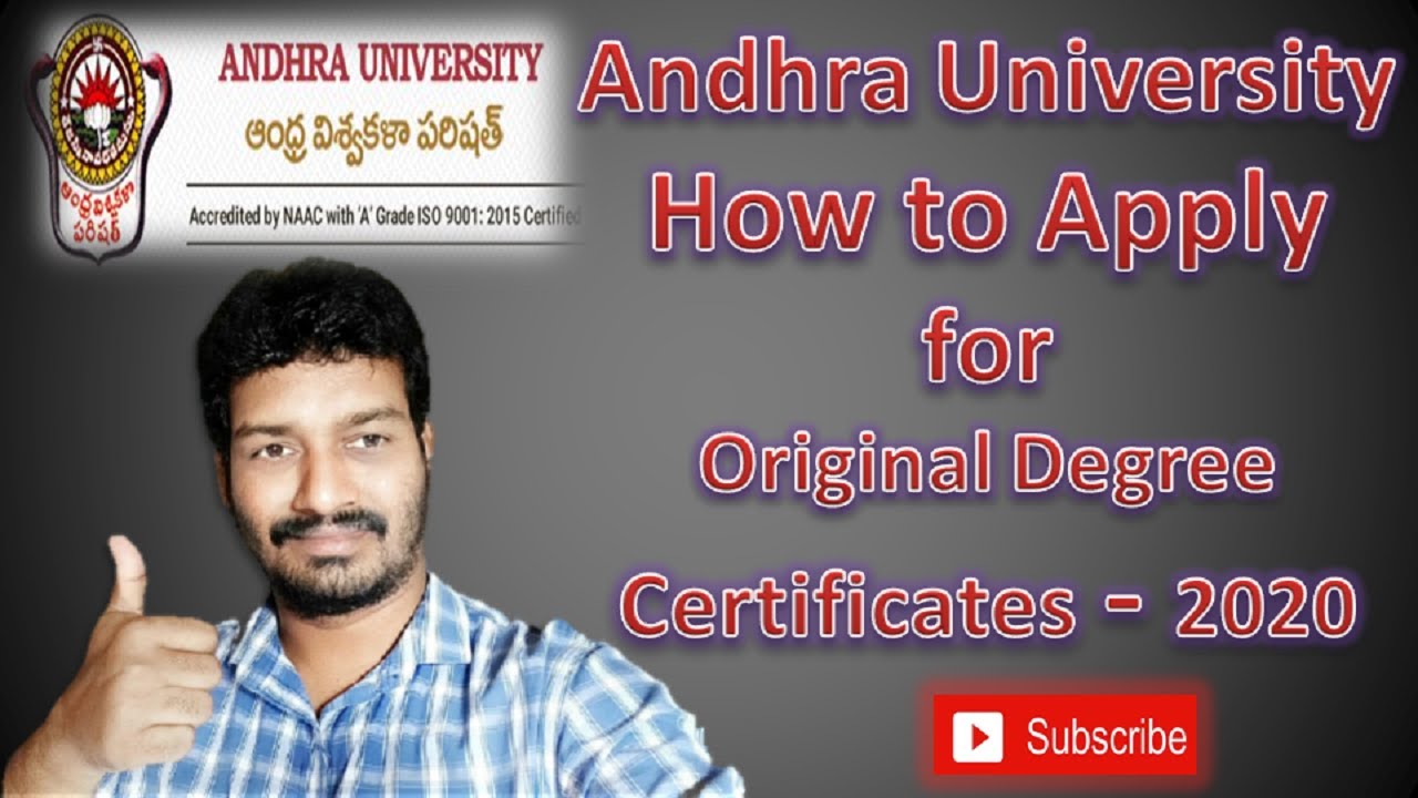 HOW TO  APPLY ONLINE ORIGINAL DEGREE (OD) | ANDHRA UNIVERSITY SERVICES | AU OD APPLY ONLINE 2020