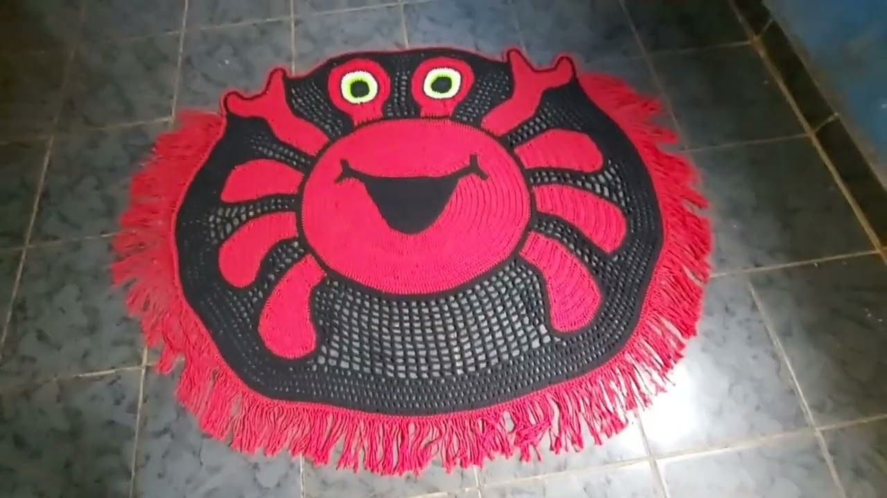tapete em crochê,  do caranguejo 🦀 🦀 🦀 🦀