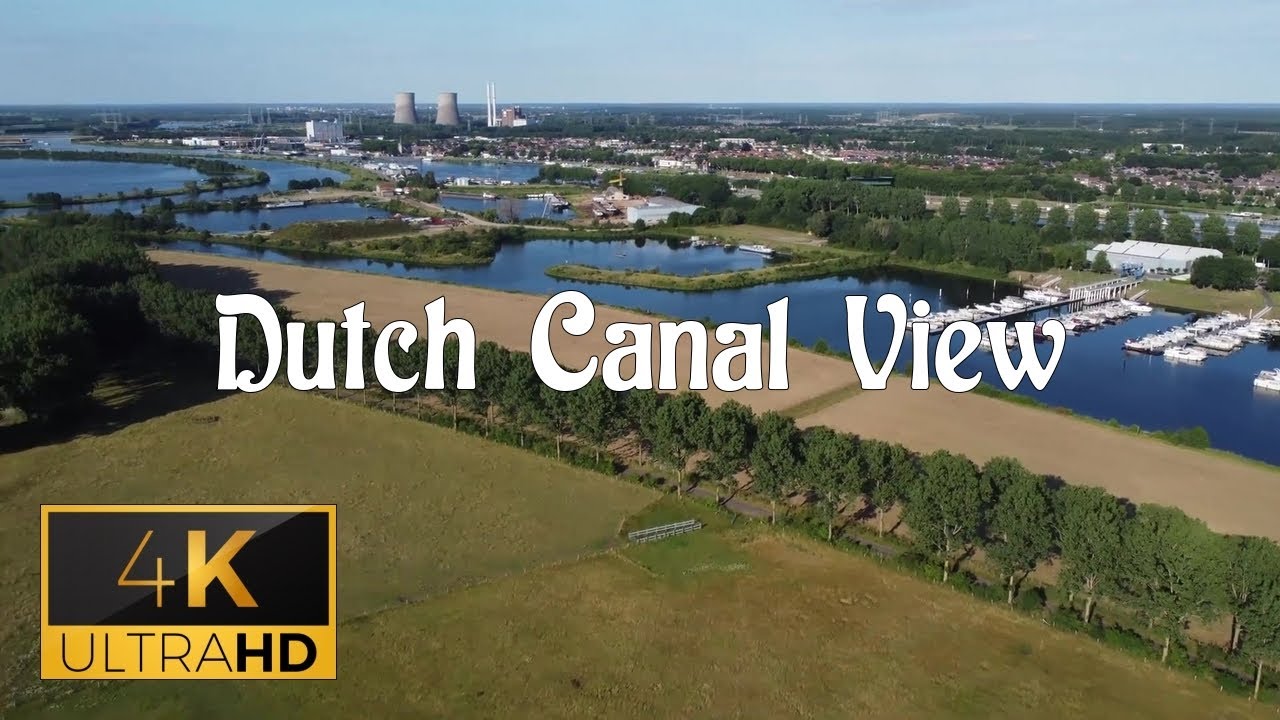 Drone flyover at the Dutch Canal in Stevensweert | Relaxing Music